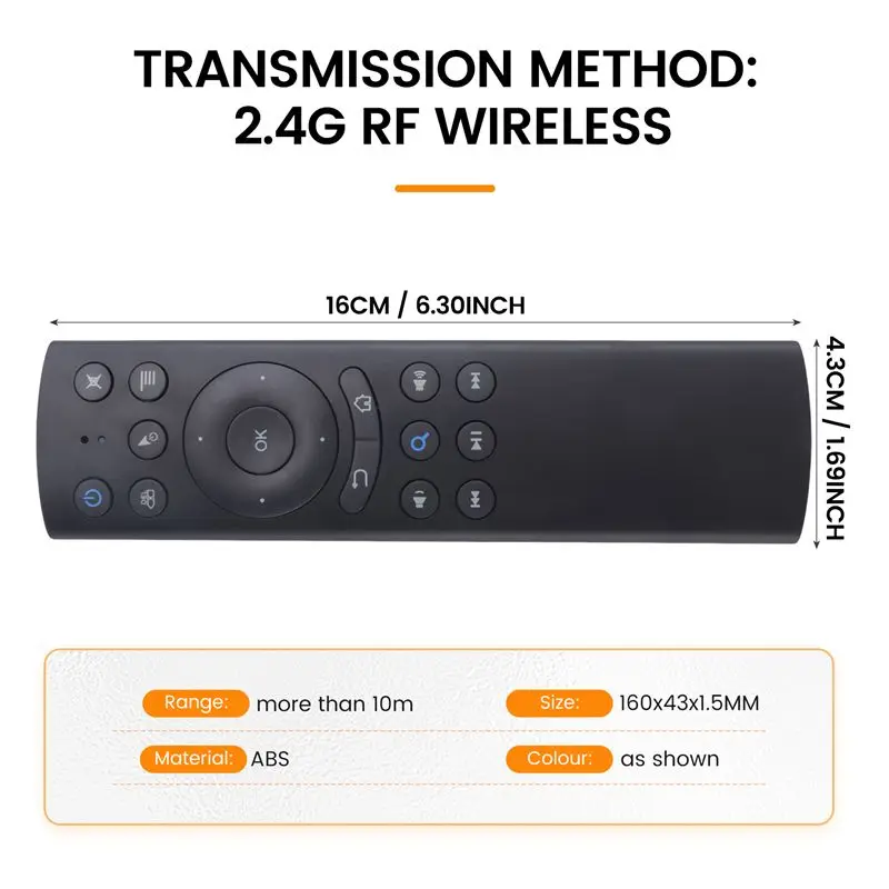 Цифровая аэромышь A51I G20BTS 2.4G с гироскопом и ИК-обучением для Google Assistant, пульт дистанционного управления для Android TV BOX (art.: 3920db91d267d) - 3920db91d267d