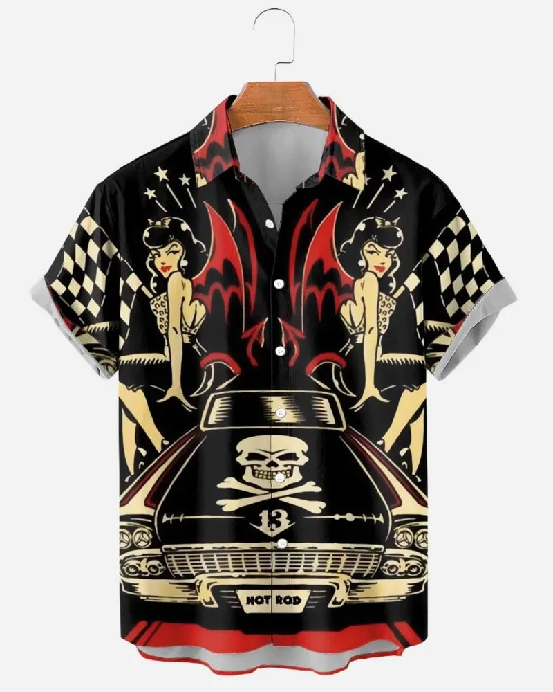 Men'S Shirt Oversized Printed Short Sleeved Summer Hawaiian Beach Flower Korean Shirts For Comfort, Breathability, Casual Styl