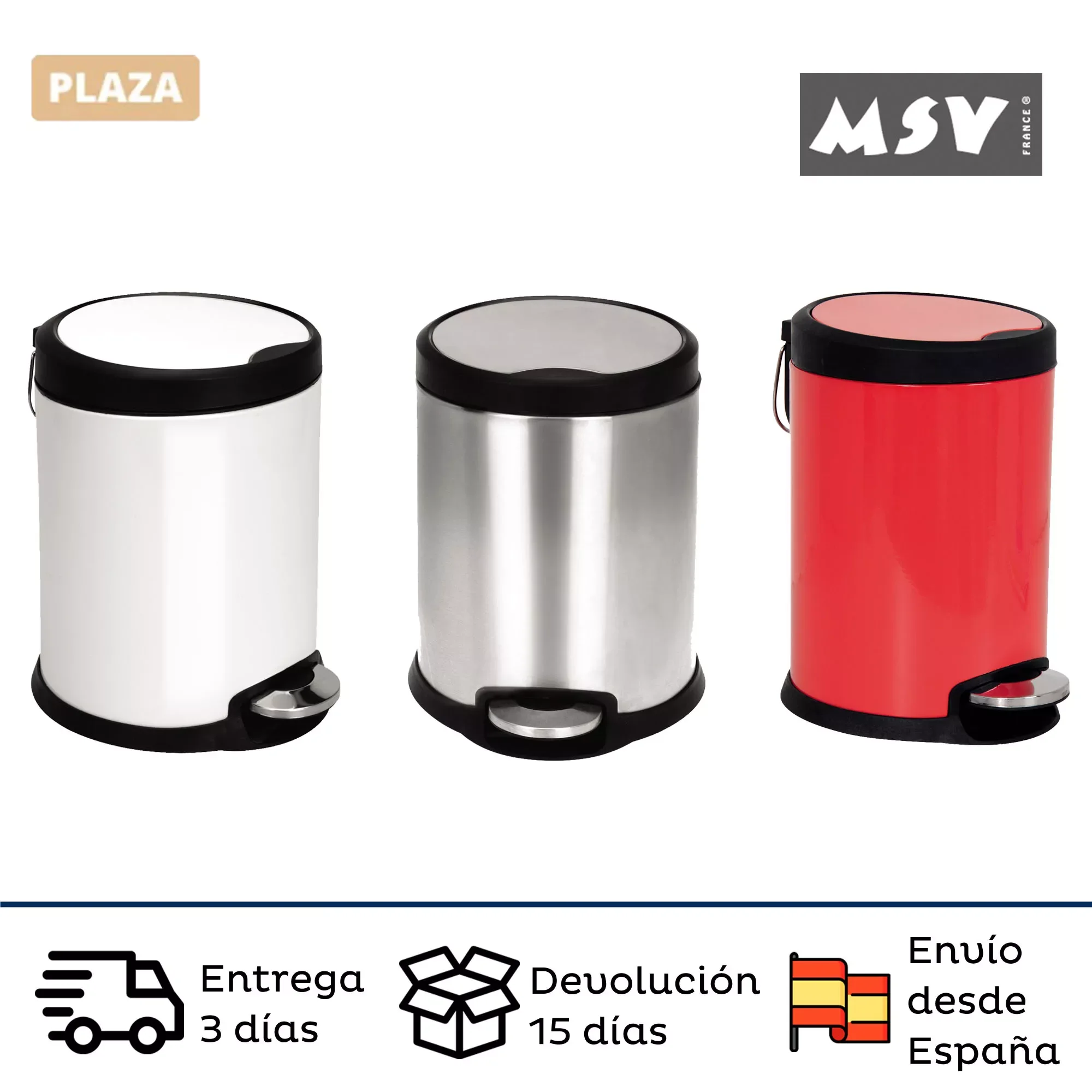 

NEW IN Trash Bin with pedal and capacity for 3L manufactured in stainless steel