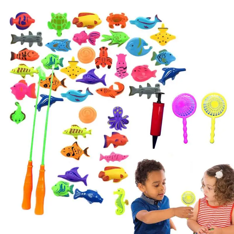 

Magnetic Fishing Game Toys Baby Shower Games Fishing Bath Toy Bathtub Fishing Toys For Bath Bathroom Pool Water Toys