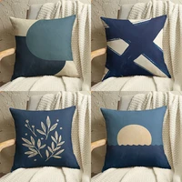 gift pillowcase covers decor blue art pillow case linen cushion cover car home sofa seat chair decoration pillow covers 4545cm