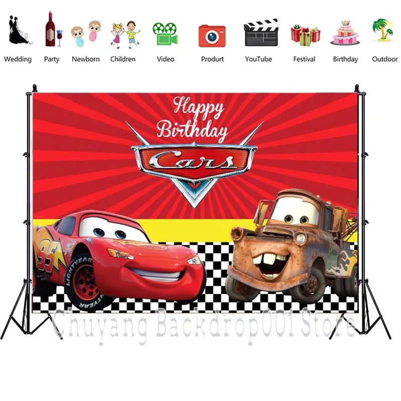Custom Backdrops Car Theme Children Boys Happy Birthday Party Baby Shower Photography Background For Photo Studio Prop enlarge