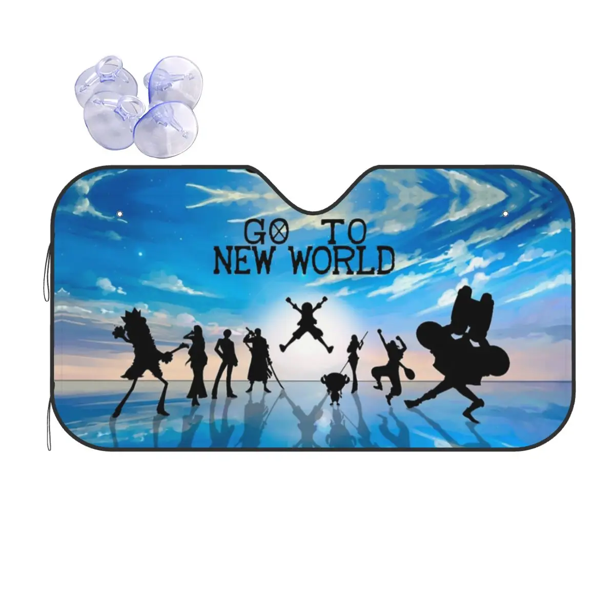 Фото Накидка-шторка на лобовое стекло One Piece New World Funny, 70x130 см, для автомобиля, аксессуары №1