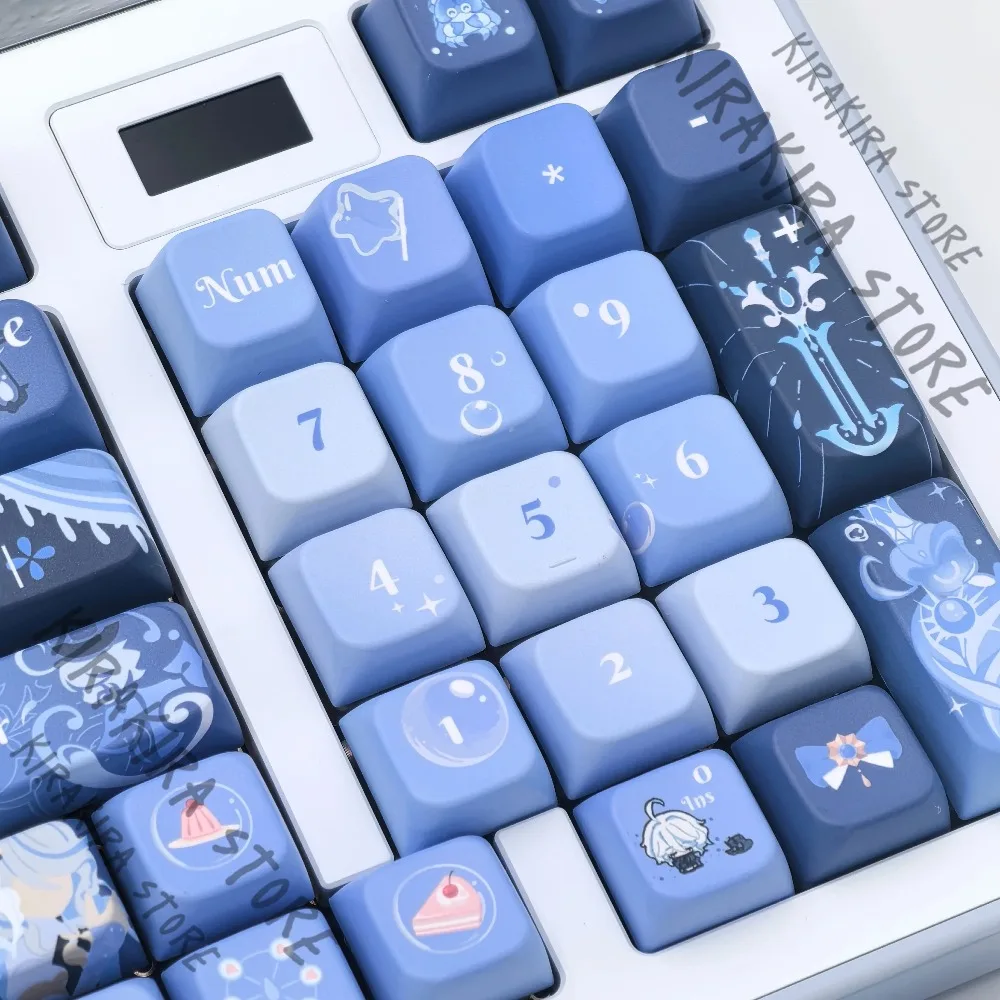 Фото Коллекционные фигурки Furina Focalors Impression MDA Keycaps KBC Kforce Genshin Impact для косплея, декора компьютера, креативный подарок №5