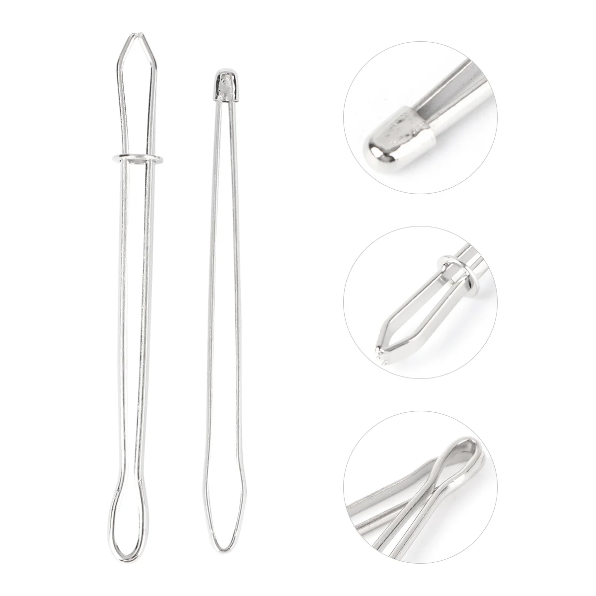 

2pcs Threading Apparatus Sewing Thread Tool Thread Inserter Household Threading Tool (Silver)