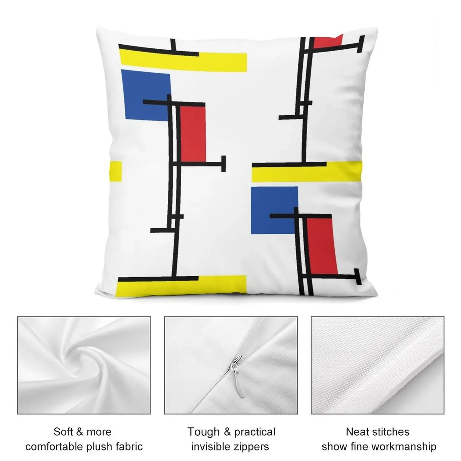 Mondrian Minimalist De Stijl Modern Art III ? Fatfatin Декоративная подушка наволочка Рождественская