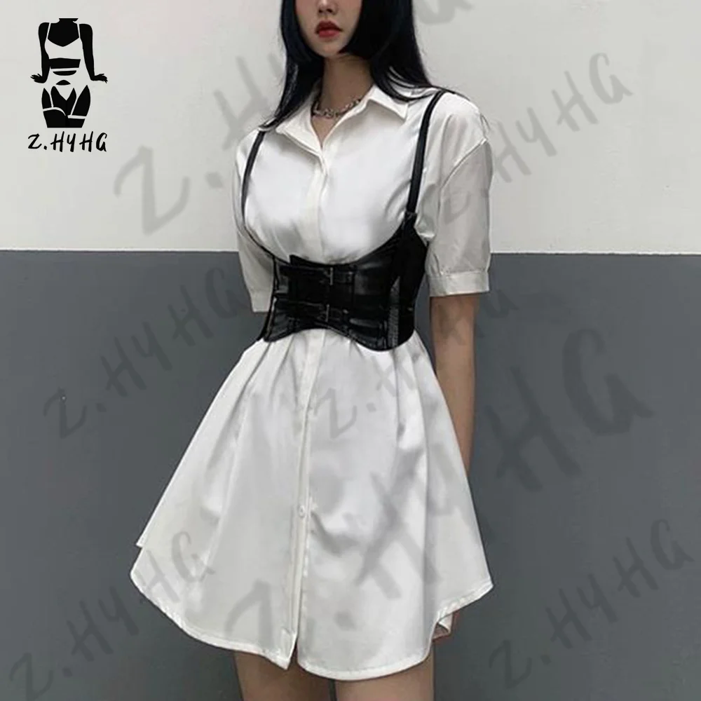 Fashion PU Leather Women Corseted Waist Belt Body Bondage Sexy Lingerie Slim Chest Strap Belt Gothic Accessories Garter Belt