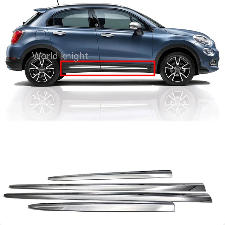

For Fiat 500X 2014 2015 2016 2017 2018 Chrome Car Side Door Body Line Moldings Cover Decoration Trim Accessories Protector