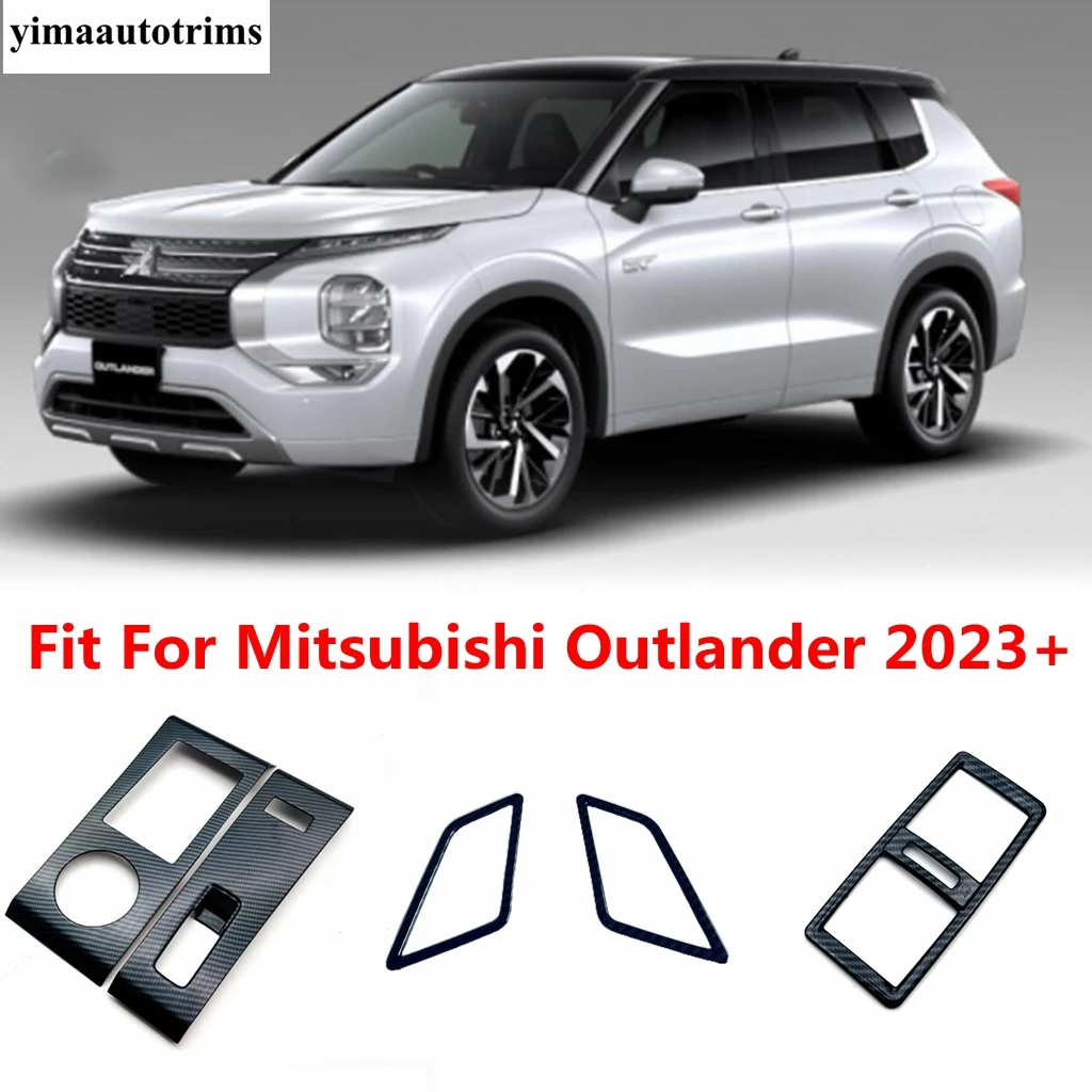 

Gear Shift Water Cup Panel / Rear Armrest Air Vent / Side AC Cover Trim Carbon Fiber Accessories For Mitsubishi Outlander 2023