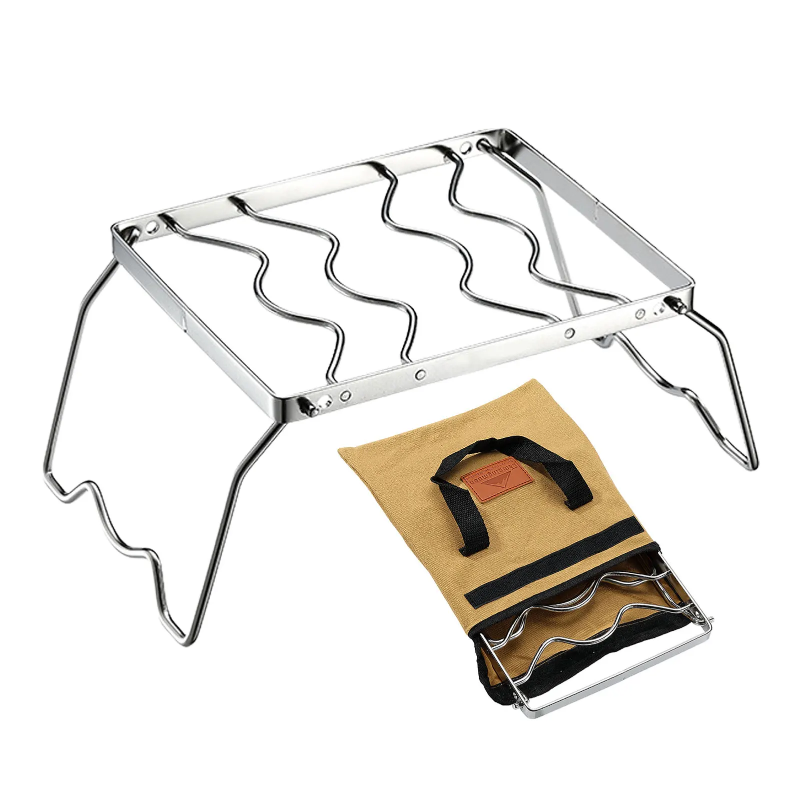 

Folding Campfire Grill Outdoor Portable Barbeque Grill With Storage Bag Stainless Steel Camping Charcoal Grill For Picnics