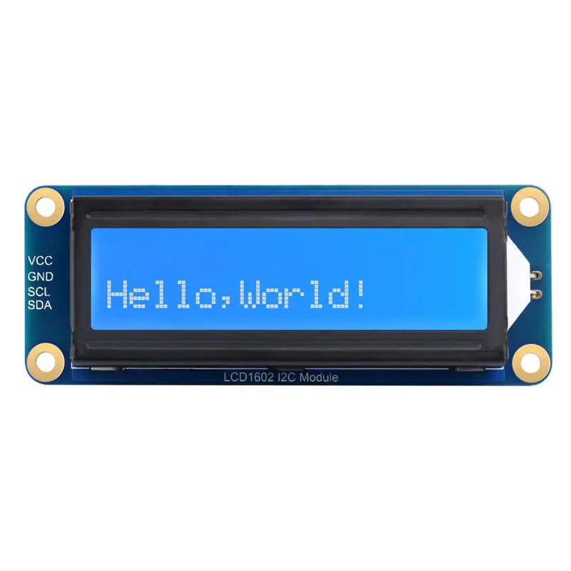 Фото Модуль LCD1602 I2C, 16x2 символьный LCD-дисплей, совместимый с Raspberry Pi/Pico/STM 3.3V/5V, с синим фоном и белым текстом. №1