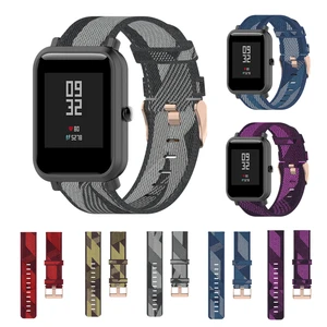 Ремешок для часов Xiaomi Amazfit Bip  BIP Lite, цветной нейлоновый холщовый ремешок, браслет для Huami Amazfit GTS GTR Pace Stratos