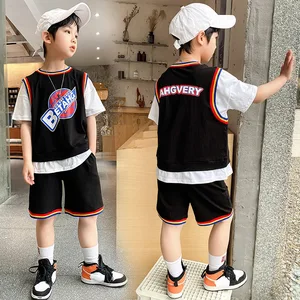 Summer Baby Boy Clothing Sets Boys Clothes Suits T Shirt +Shorts For 4 -13 Year Kids Clothing Sports Basketball Outfit 2Pcs/Set