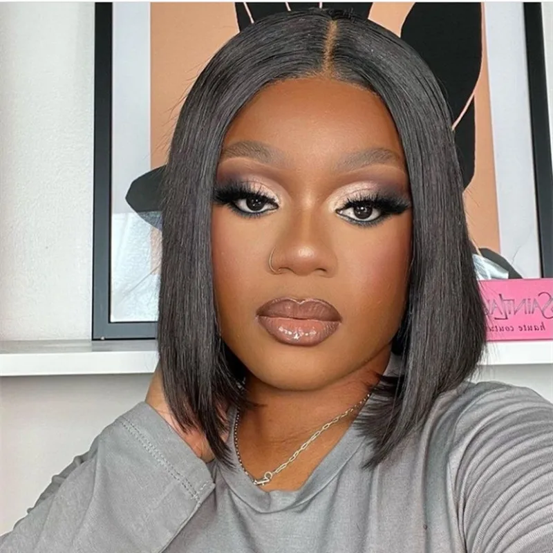 Парики из человеческих волос с желтым Бобом предварительно выщипанные