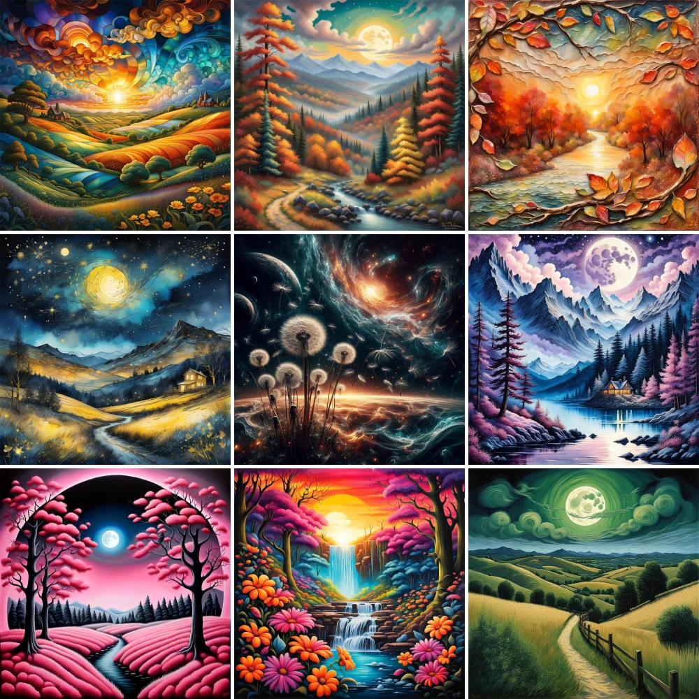 Krajobraz Fantasy natura haft krzyżykowy kompletny zestaw DIY Hobby rękodzieło malowanie promocje pakiet Home Decor