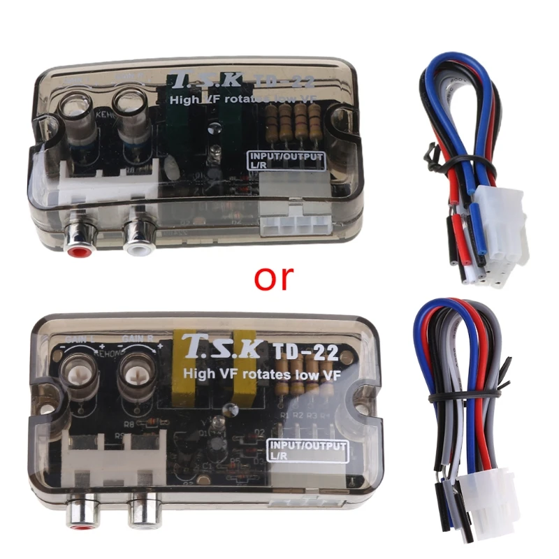 

TD-22 RCA Stereo High to Low Adjustable Frequency Line Speaker Level 12V Car Converter Adapter with Delay Function