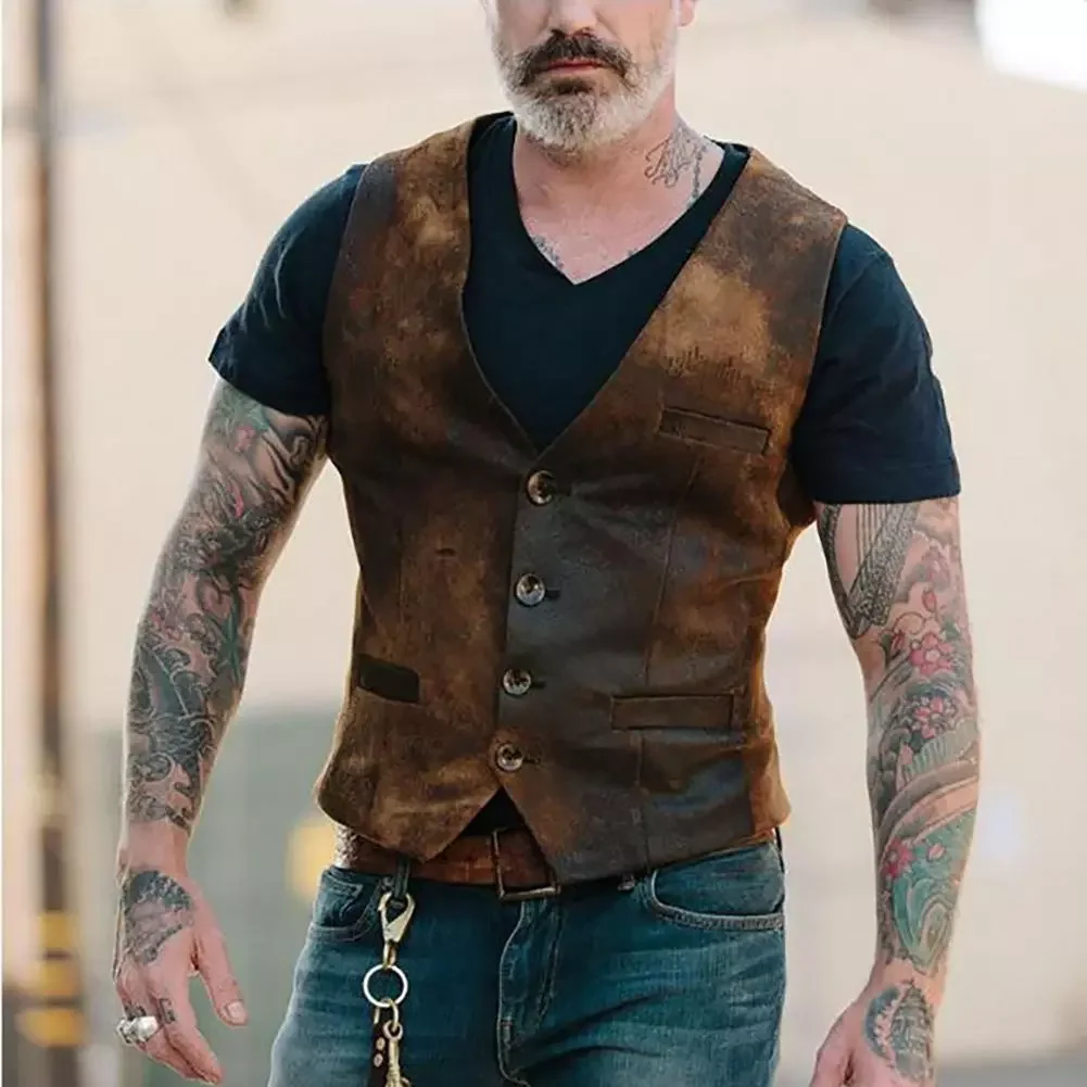 

Men Fashion Single-breasted Suit Vest Slim Business Cotton Waistcoat