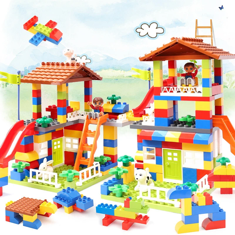 Детский конструктор «Замок», совместимый с LEGO Duplo | AliExpress