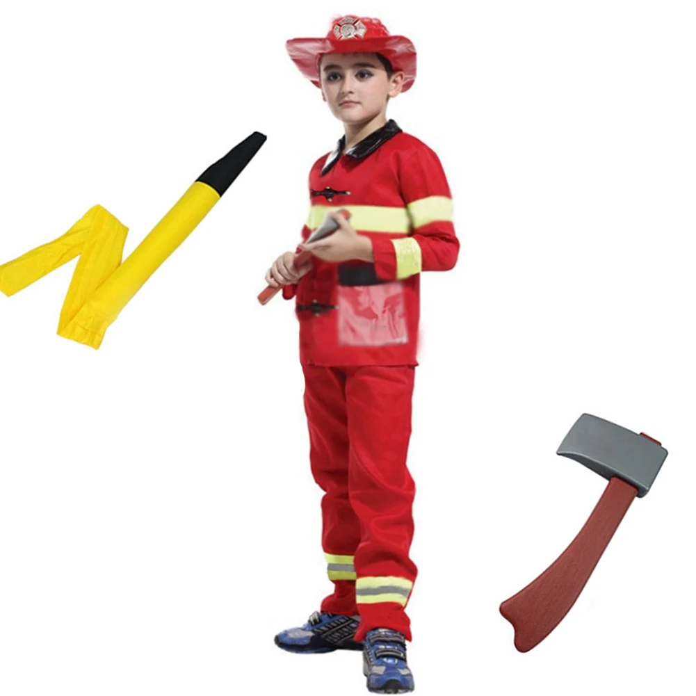 Children Firefighter Fireman Cosplay Toy Fire Chief Role Play Pretend Firemen Caps Clothes Extinguishers Water Guns Nozzle Toys |