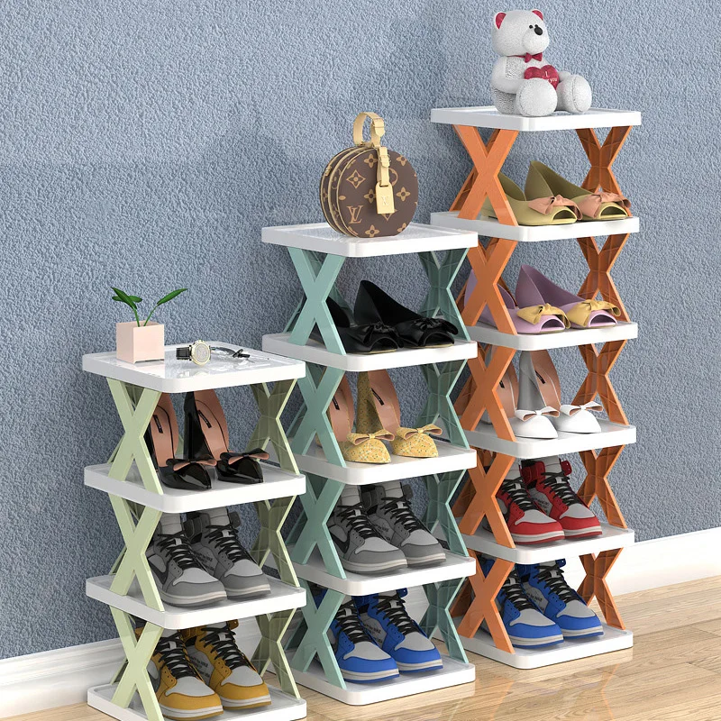 Многослойный пластиковый Компактный узкий шкаф для обуви с перегородками  ed, стеллаж для обуви для дома, простое Компактное хранение обуви |  AliExpress