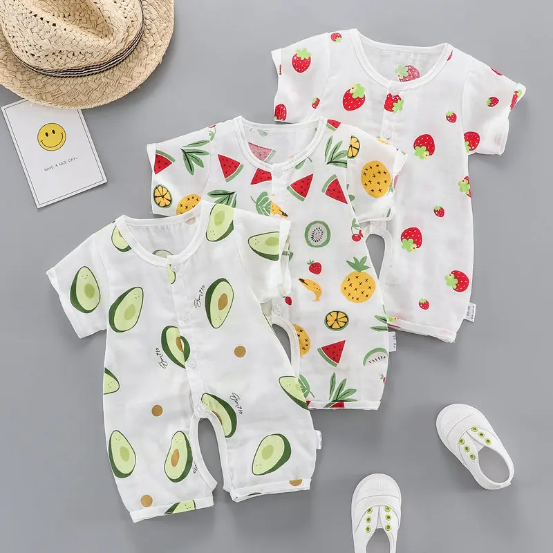 

Newborn Jumpsuit Summer 0-1 Year Old Male and Female Baby Thin Half Sleeve Baby Ultra-thin Comfortable Suit