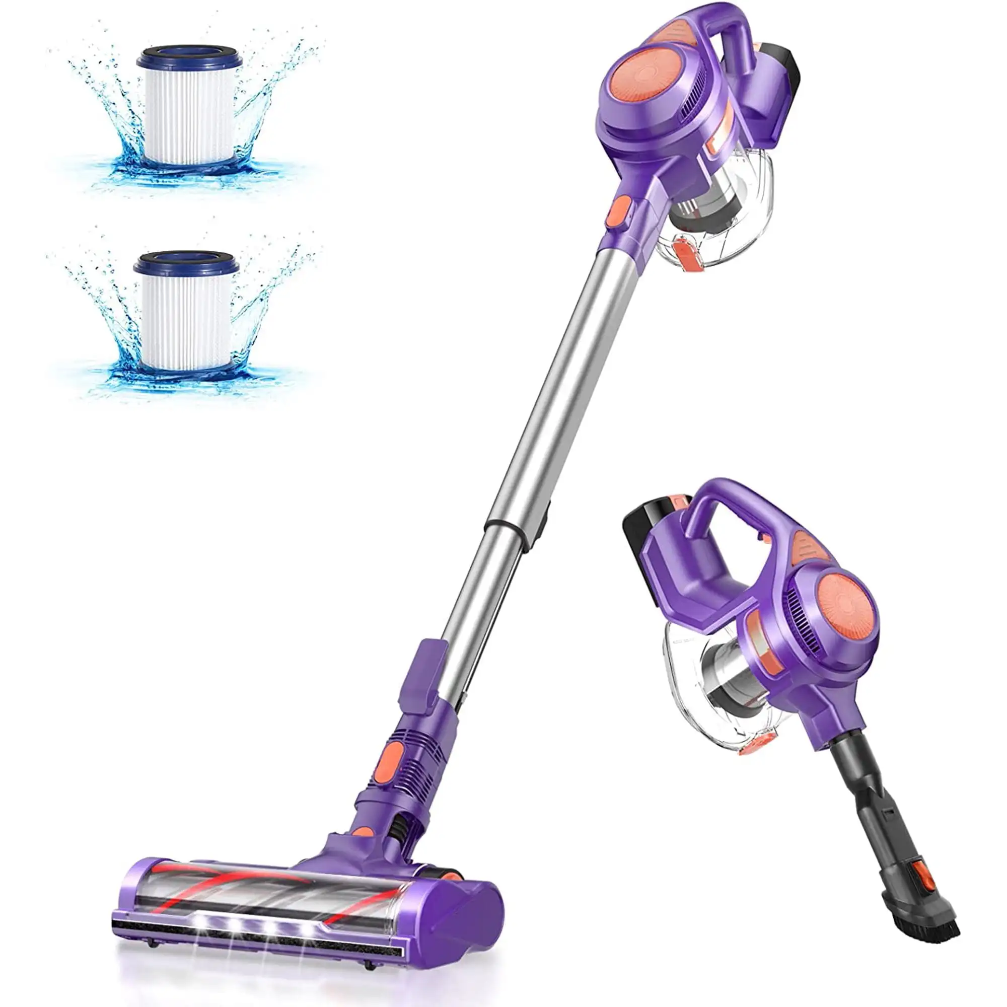 

Lightweight Cordless Vacuum, 4-in-1 Stick Vacuum Cleaner for Hard Floor Carpet Pet Hair X8