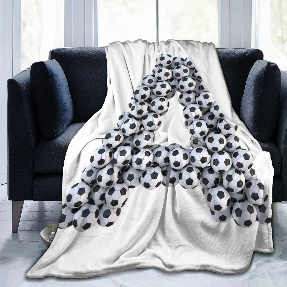 

Мягкое Флисовое одеяло с надписью A Soccer, зимнее покрывало для дивана, 3 размера, легкое тонкое фланелевое одеяло с механической стиркой