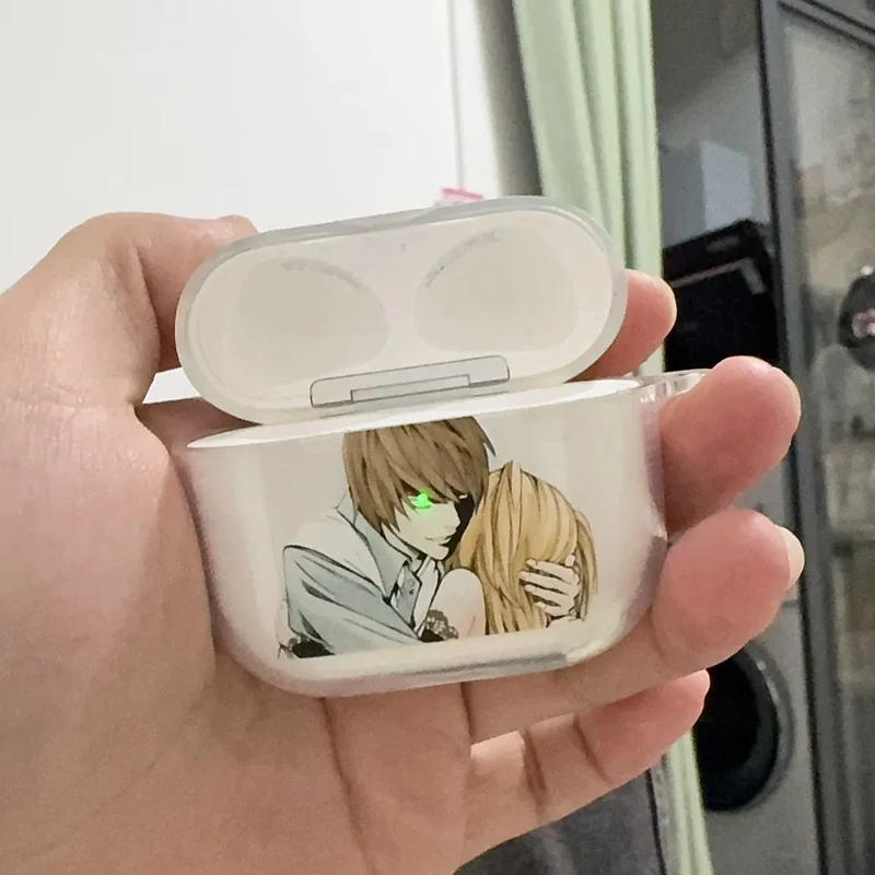 Фото Прозрачный чехол Light Yagami Anime Death Note для Airpods Pro 3 2025, мягкий прозрачный чехол для Airpods 4, ударопрочный чехол №2
