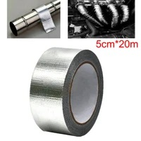 Motorcycle Exhaust Pipe Heat Insulation Tape Wrap Manifold Downpipe High Temperature Bandage Universal Silver Tape 20M*5cm