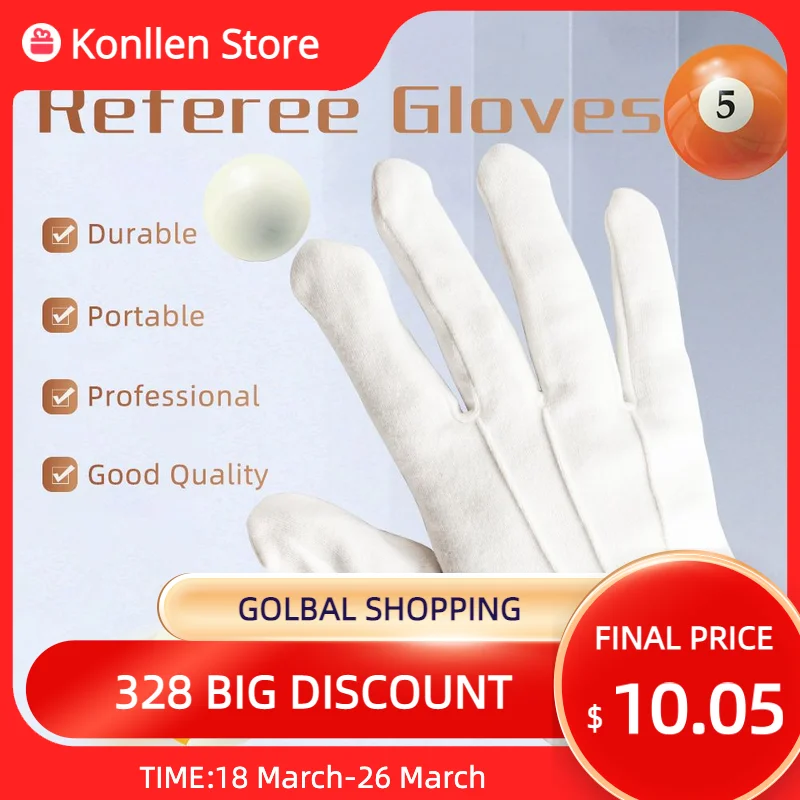 

Billiard Gloves White 2PCS Referee Gloves Competition Gloves Portable Professional Billiard Accessories Good Quality Gloves