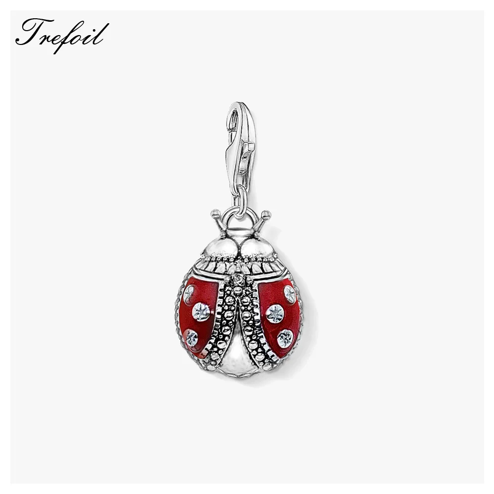 

Charms Pendant Bug Red Ladybird 925 Sterling Silver Fit Bracelet 2022 Brand New Fine Women Jewelry Accessories Trendy Bijoux