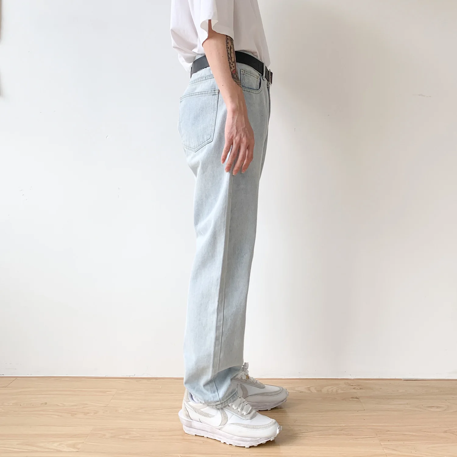 Solid Color Loose Wide Leg Straight Pants Y2k Pants Men's All-match Simple Denim Trousers Trend Street Men's Clothing Casual