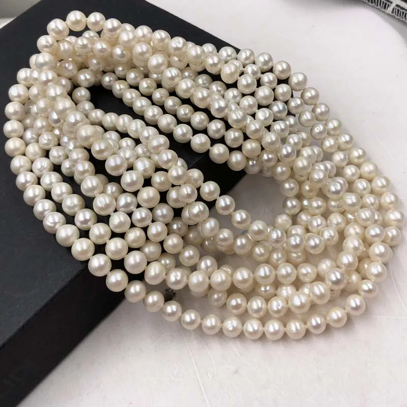 ELEISPL JEWELRY 100 inch 7-8mm White Freshwater Pearls Necklace