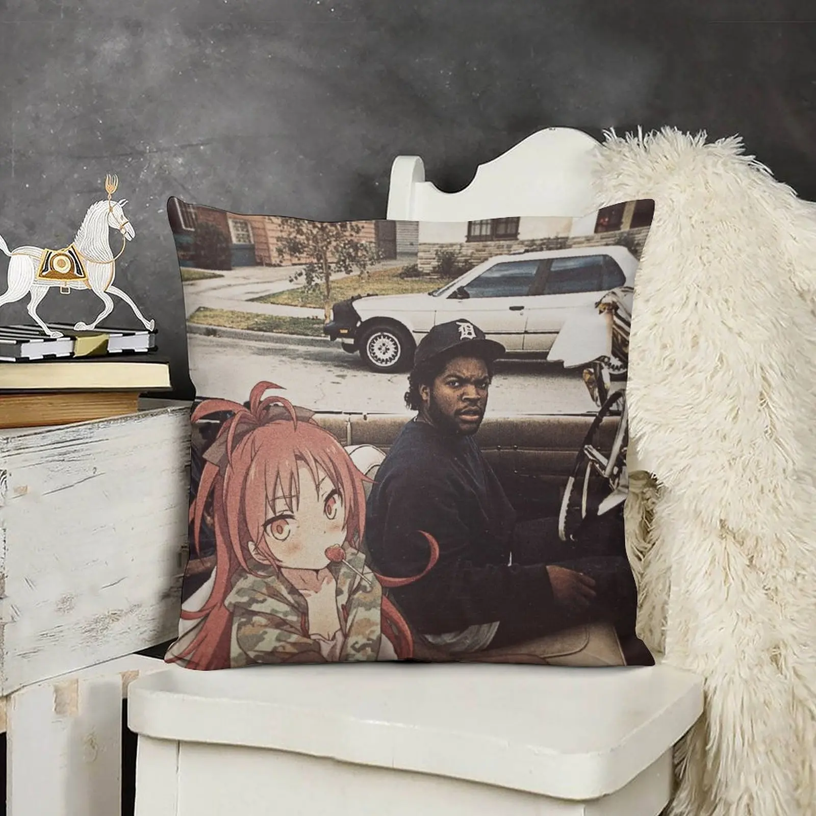 Декоративная подушка Waifuz n the Hood Feat Kyoko Sakura рождественские украшения чехлы для