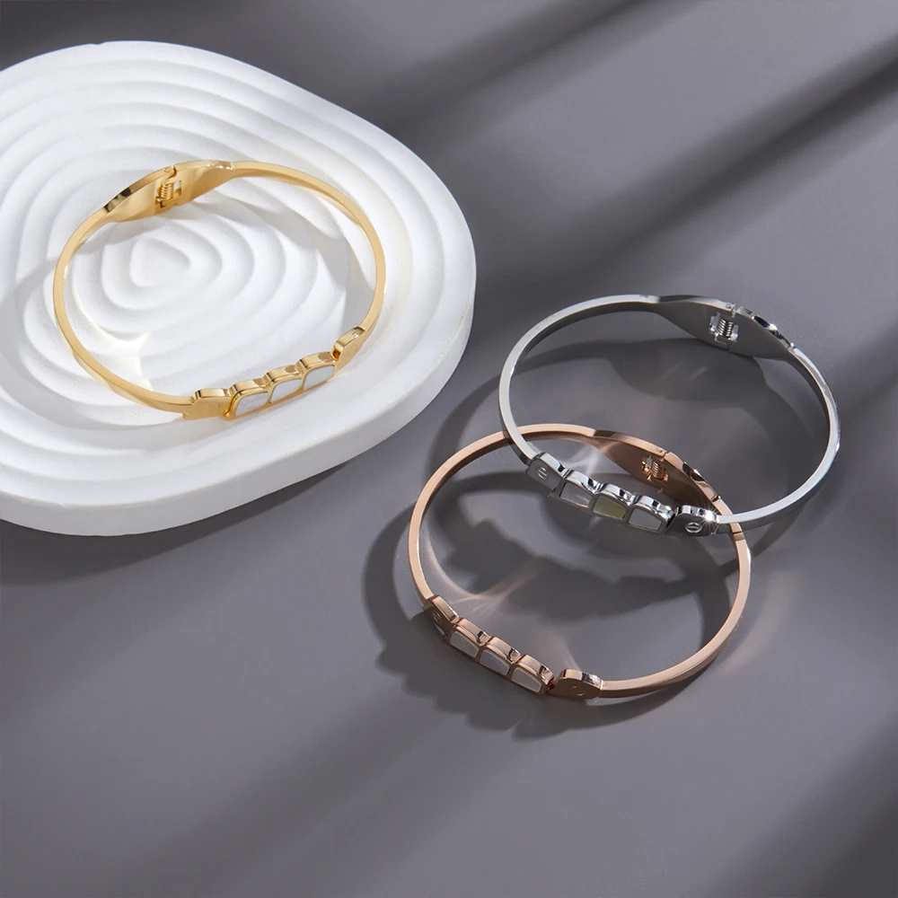 

Trendy Charm Cuff Tie Knot Bracelets Bangles for Women Gold Color 316L Stainless Steel Wire Simple Bangles Jewelry