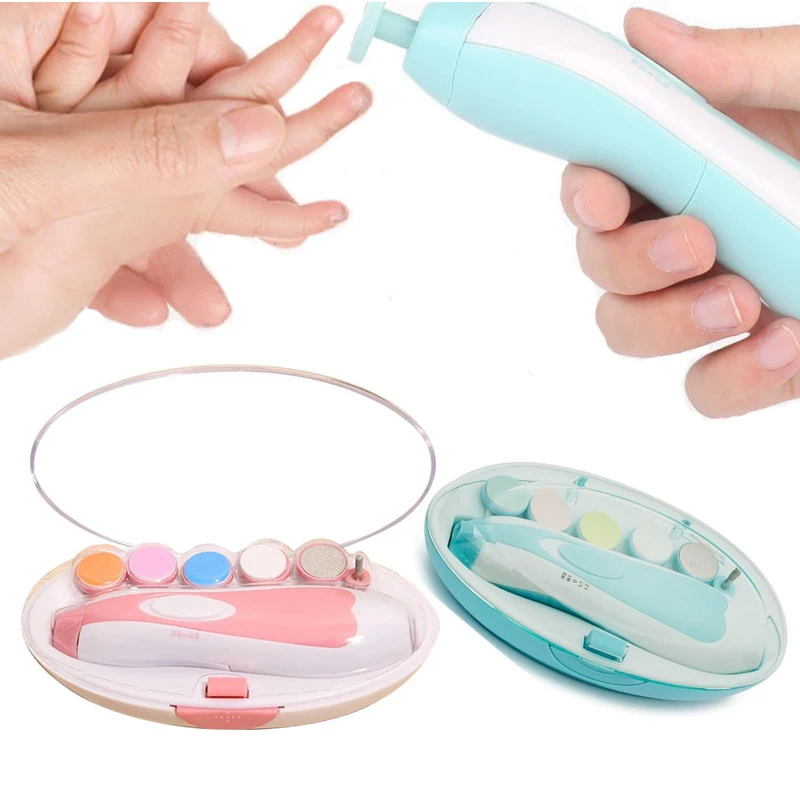Kids Baby Nail Trimmer Electric Newborn Essential Set Nail Clippers Tools Cutter Care Set Coupe Ongle Bebe With 6 Grinding Heads