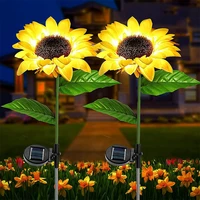 new led sunflower solar garden lamp waterproof and rainproof automatic induction outdoor garden lawn insertion simulation flower