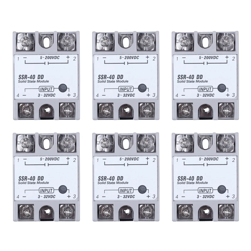 

Φ 6X Однофазное твердотельное реле горячая Распродажа 40A DC-DC SSR-40DD белый + серебряный