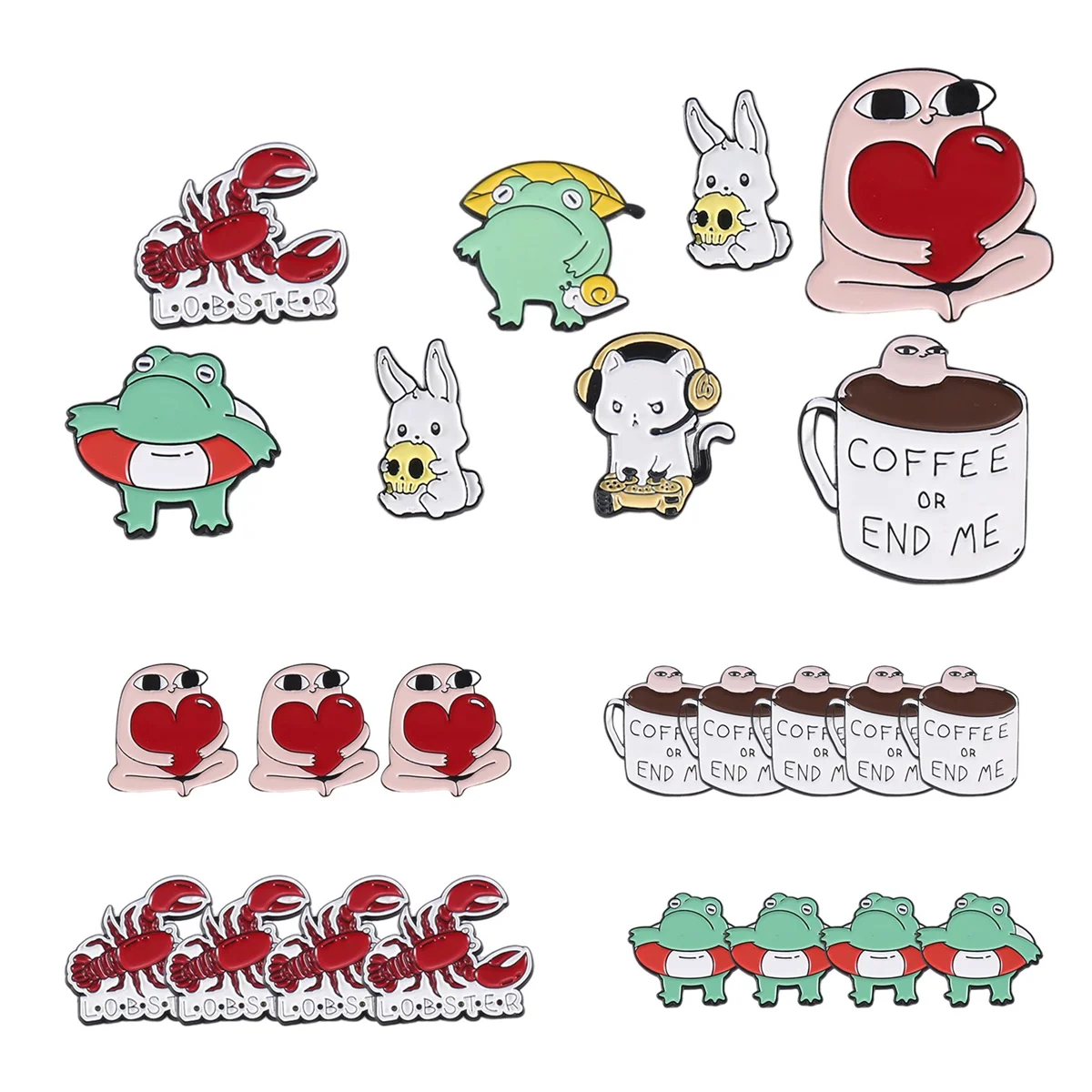 

24 Pack Cute Enamel Backpack Pins, Fun Enamel Pins Bulk Set Cool Button Pins Aesthetic Pins Lapel Pins Anime