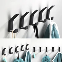 5pcs double hook black white towel hook for bathroom clothes hook bedroom robe hook coat hook for livingroom kitchen accessories