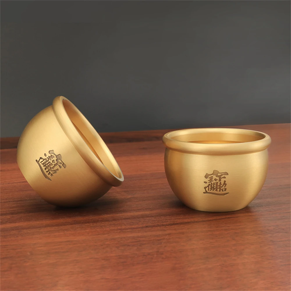 

Small Water Cylinder Shape Treasure Basin Table Ashtray Home Office Desktop Ashtray Brass Ashtray Bowl-type Mini Bowl Desk Decor