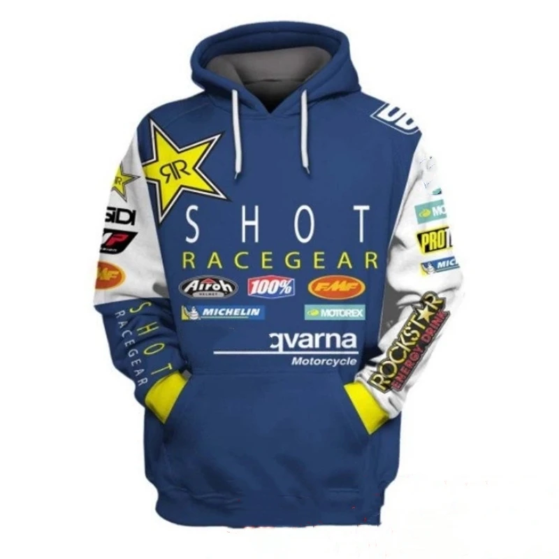 Hot Selling 3d Printing Motorcycle Downhill Hoodie Fashion Men's Outdoor Cycling Cross-country Rally Sports Oversized Sweater