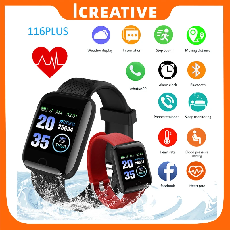 

Men Women Smart Watch 1.44" HD Screen Sport Smart Bracelet Heart Rate Blood Pressure Monitor Fitness Tracker for IOS/Androi
