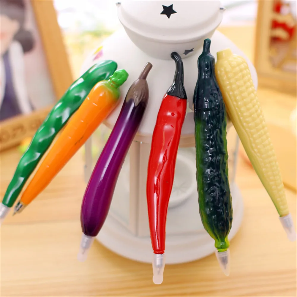 

1pc Vegetables and Fruit Shaped Ballpoint Pen with Magnet Cute Sign Pen Korea Stationery Office Supplies Student Prize