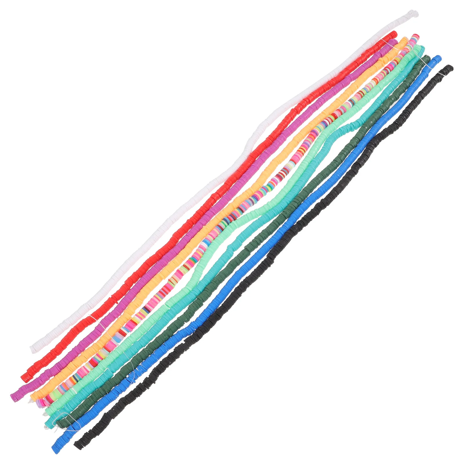 10 Strings Set Clay Beads Strands Jewelry Making Supplies Colorful Bracelets Kit Crafts DIY Metal Loose