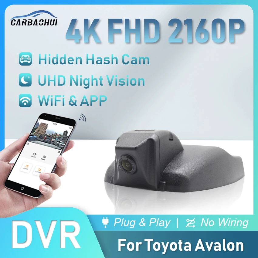 

4K 2160P Car DVR Plug and Play Dash Cam Camera UHD Night Vision WiFi Driving Video Recorder For Toyota Avalon Wireless DashCam