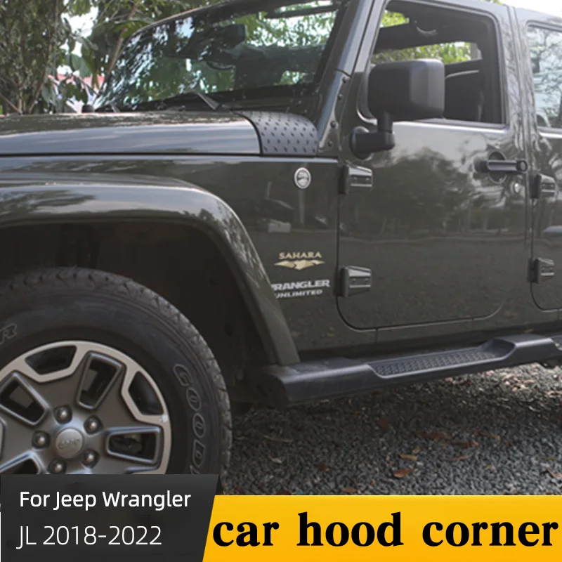 

Car Hood Corner For Jeep Wrangler JL 2018-2022 ABS Protection Trim Scratch-resistant And Wear-resistant Accessories Black 2pcs