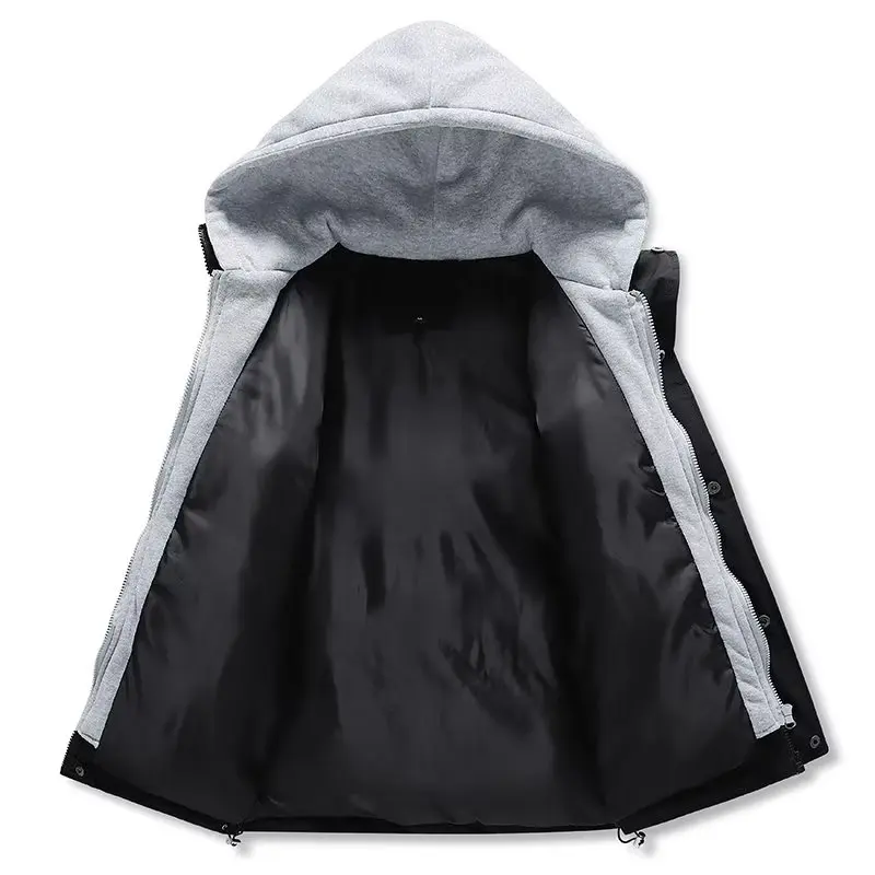 Winter Hooded Parkas Fashion Simple Men Women Cotton Jacket Fleece Keep Warm Coats Tops