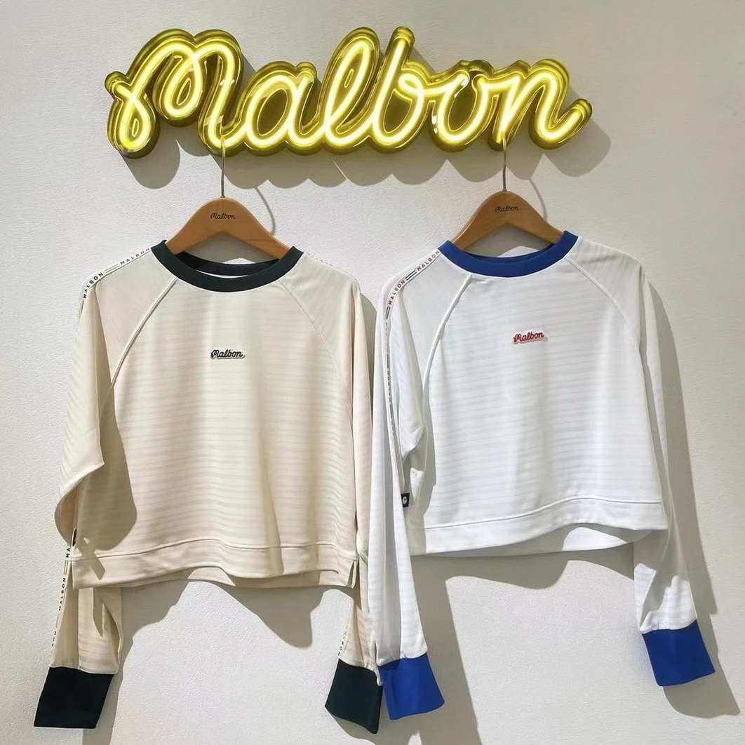 

Summer new malbon golf clothing women outdoor sports fashion slim leisure long sleeve T-shirt Polo shirt elastic sunscreen