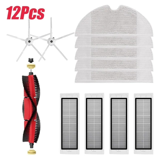 

12PCS Side Brush HEPA Filter Main Brush for Xiaomi 1s MI Robot Vacuum Cleaner Roborock S50 S5 Max Vacuum Cleaner Accessories